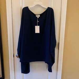 NWT Size L Navy Before You Poncho Style Top